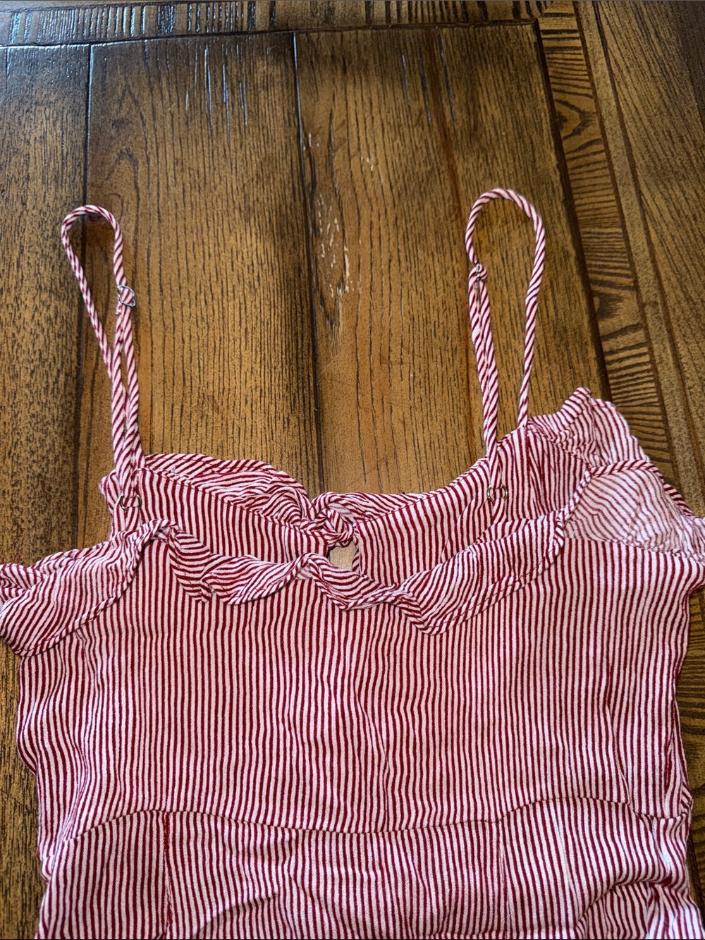 Free People Red and White Striped Mini Slip Dress - Picture 8 of 13